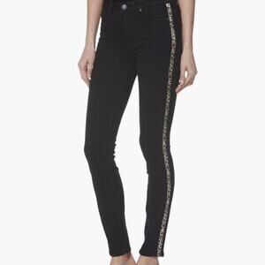 Paige Hoxton Ankle Wild Black  with Leopard Tuxedo Stripe 26